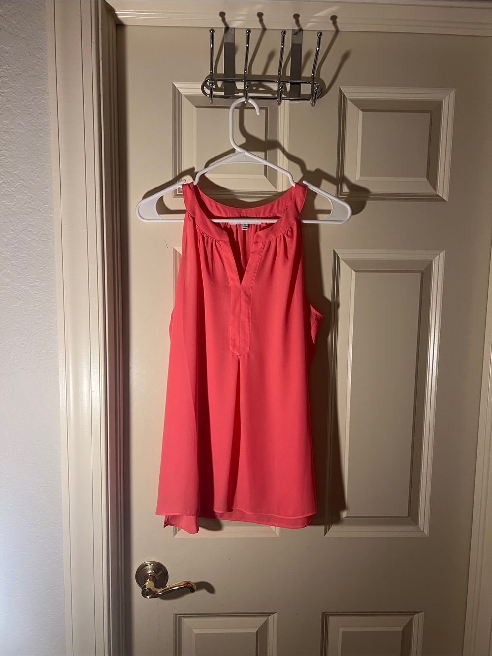 Sleeveless Coral Pink Women's Blouse